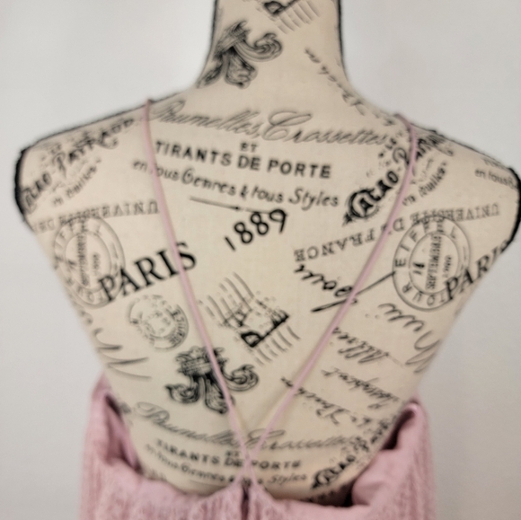 Free People Utopia Maxi Dress 6 Lace Ovelaid Fairycore Lined Pink Coquette - Picture 5 of 16